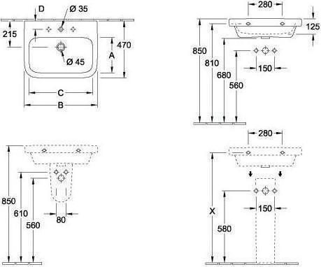 Image du produit Villeroy & Boch V&B lavabo ARCHITECTURA 600x470mm sans PLC blanc (470 mm, 600 mm)