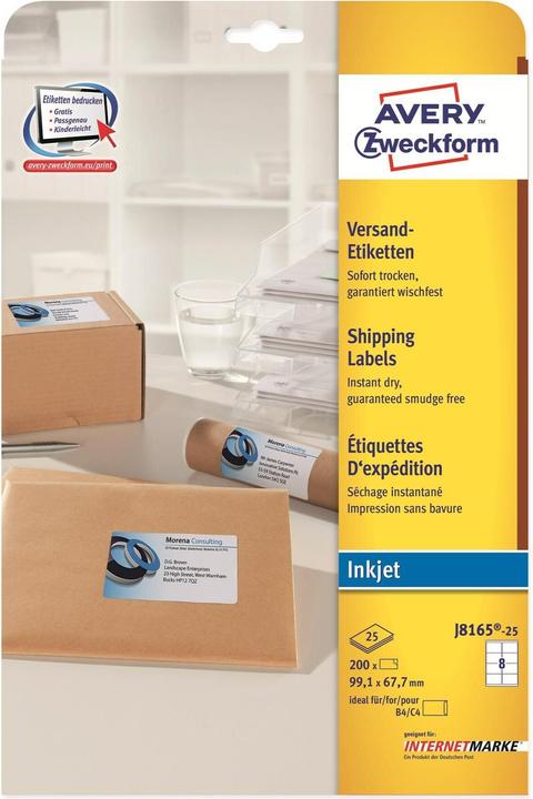 Immagine prodotto Avery Dennison Etiquette d'exp'dition, 99,1 x 67,7 mm, bianco