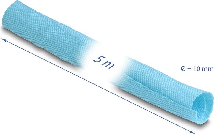 Image du produit Delock Gaine de câble autobloquante 5 m x 10 mm bleu (Gaines pour câbles, 500 cm)