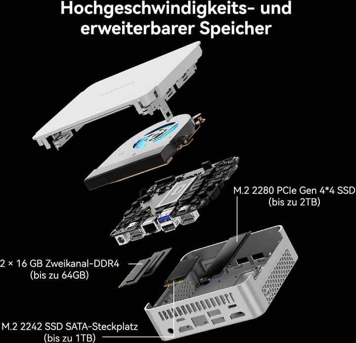 Produktbild Geekom XT13 Pro Mini-PC mit Intel Core i9 (Intel Core i9-13900H, 32 GB, 2000 GB, Intel Iris Graphics)