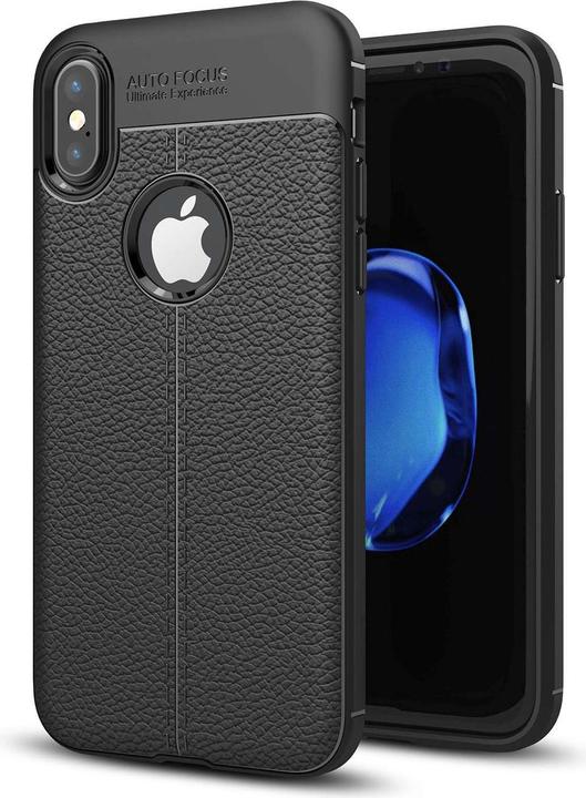 Actual product image Cadorabo TPU Cover Faux Leather Structure (Apple iPhone X)