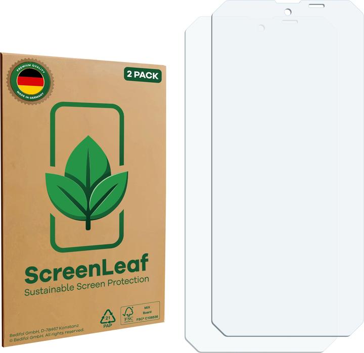 Actual product image ScreenLeaf Screen Protector sustainable Screen Protection, clear, anti-scratch (2 Piece, Doogee BL7000)