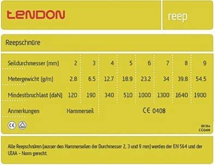 Produktbild Tendon Reepschnur 7mm Durchmeser