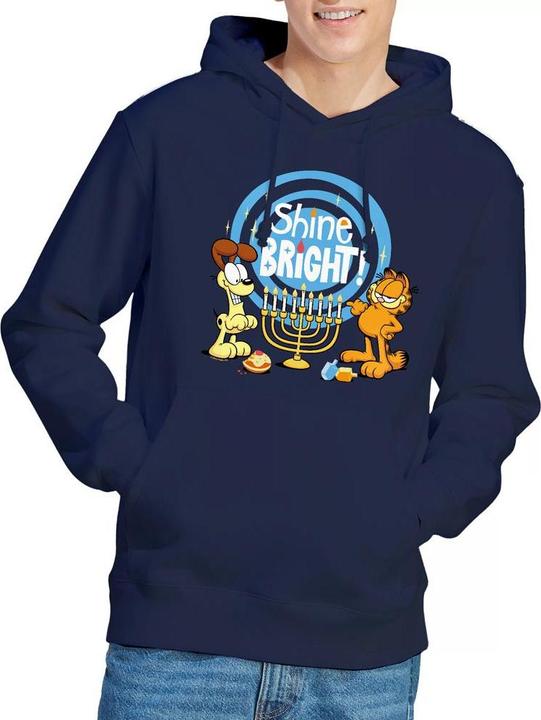 Immagine prodotto Garfield Shine Bright For Hanukkah Felpa con Cappuccio Odie Uomo (S)