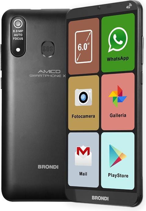 Produktbild Brondi Amico (16 GB, Schwarz, 6", Dual SIM, 8 Mpx, 4G)