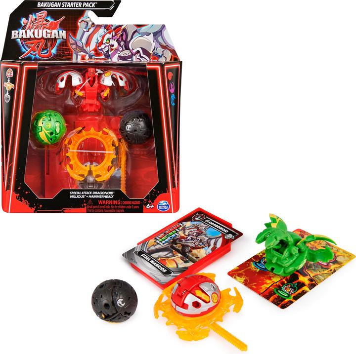 Image du produit Spin Master Bakugan 2023 Starter Pack avec 3 Bakugan (y compris 1 Special Attack Dragonoid, 2 Core Balls