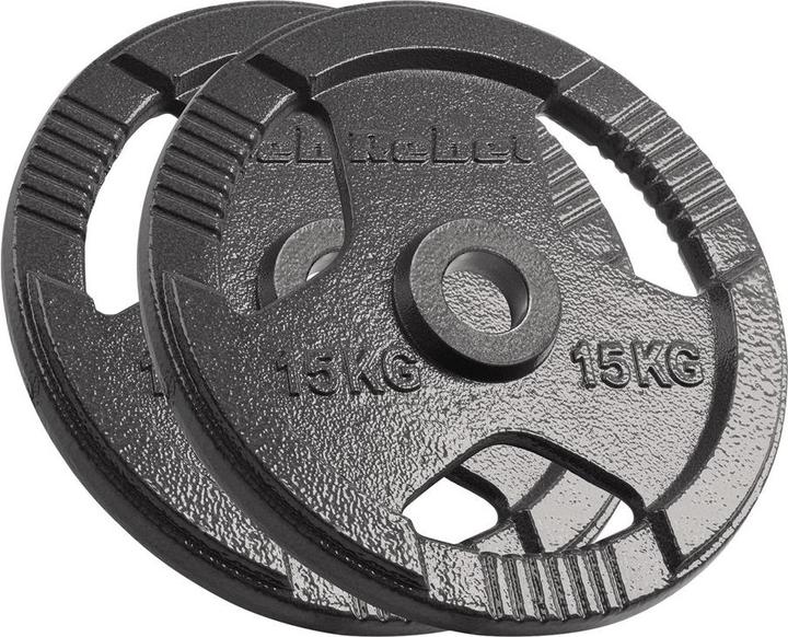 Actual product image Rebel Gusseisernes Olympisches Gewicht Set 2x15kg Loch 51mm Scheibe mit Griffen ACTIVE (2 x 15 kg)