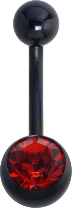 Bijouteria Bauchpiercing (Kristall, PVD Beschichtung (schwarz), Titan)