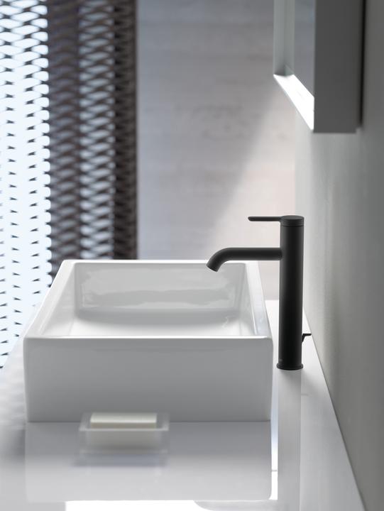 Actual product image Duravit Single lever basin mixer C.1 L with pop-up waste black matt
