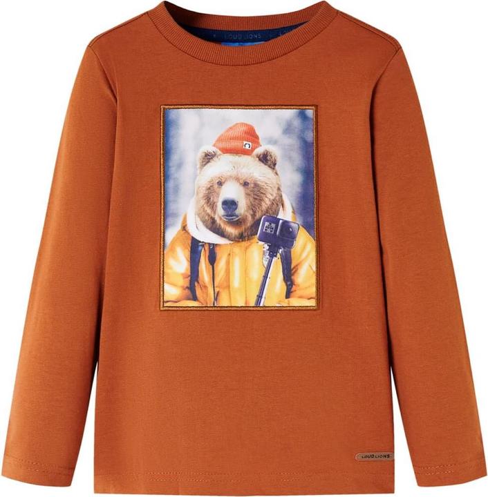 VidaXL Kinder-Langarmshirt Dunkelorange 128,Material: 100 (128)