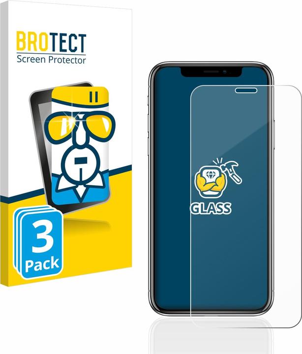 Produktbild BROTECT Panzerglas Hartglas Displayschutz (3 Stück, Apple iPhone X)
