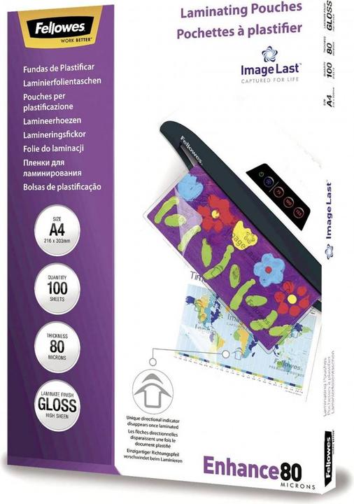 Actual product image Fellowes Enhance 80 (A4, 100 Piece, 80 µm)