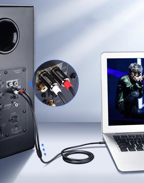Image du produit Ugreen 2x RCA - jack 3,5 mm (2 m, RCA, Jack 3,5 mm (AUX))