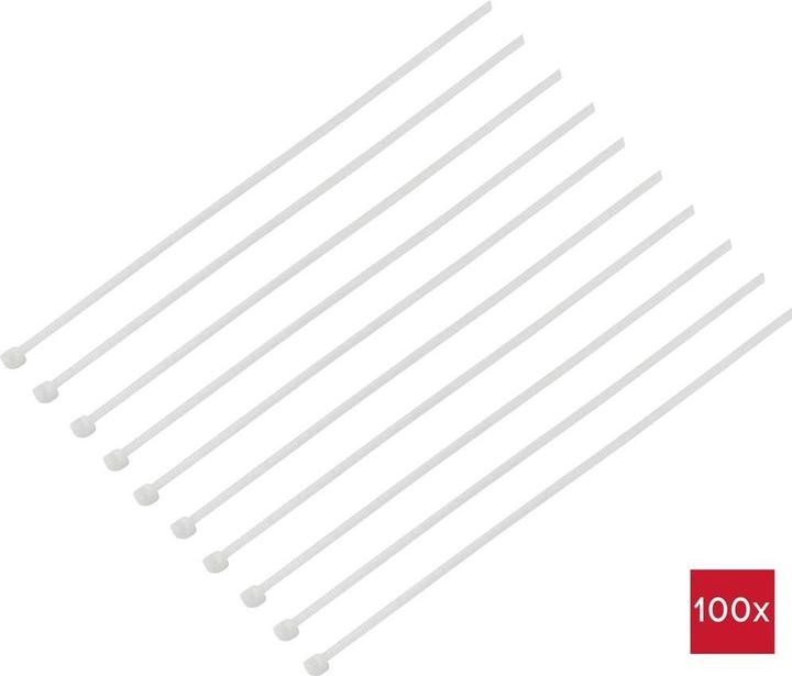 Produktbild Tru Components TC-BT-230-12.4-N Kabelbinder 230 mm 12.4 mm Natur 100 St. (Kunststoffkabelbinder, 230 mm, 100 Stk.)