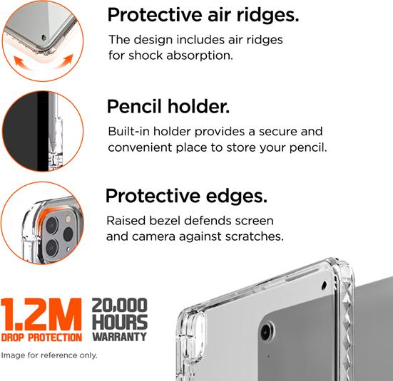 Produktbild Eiger Slim Drop Protection Case Peak 250m clear (iPad Air 11 2024 (M2), iPad Air 2022 (5. Gen), iPad Air 2020 (4. Gen), iPad Air 11 2025)