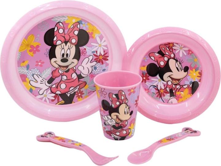 Produktbild Tinisu Minnie Maus Plastik Geschirr Set 5-Teile Kunststoffset für Kinder