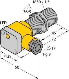 Actual product image Turck TURC BI10-G30SK-Y1X Inductive sensor KEMA 02 ATEX 1090X (Sensor)