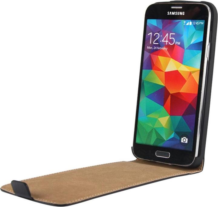 Produktbild König Design Handyhülle Tasche (Flip) für Samsung Galaxy S5 mini (SM G800) schwarz (Samsung Galaxy S5 Mini)