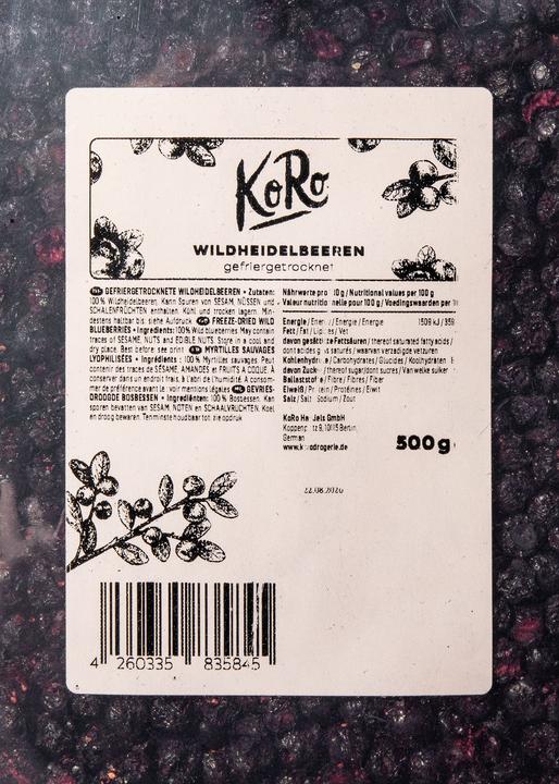 Actual product image KoRo Freeze-dried wild blueberries (500 g)