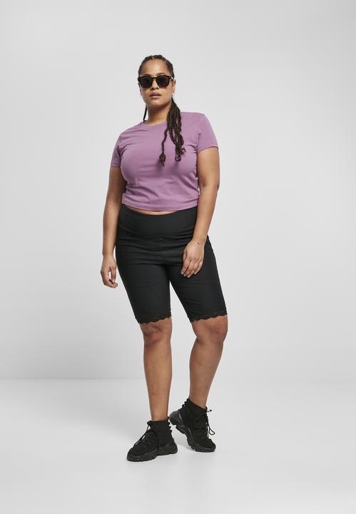 Image du produit Urban Classics Ladies High Waist Rib Lace Hem Cycle Shorts (M)