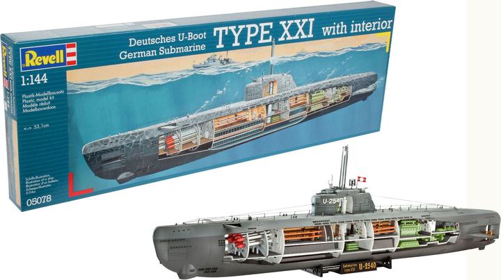 Actual product image Revell Submarine type XXI with interior
