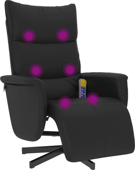 Immagine prodotto VidaXL Sedia da massaggio con poggiapiedi in similpelle nera, colore