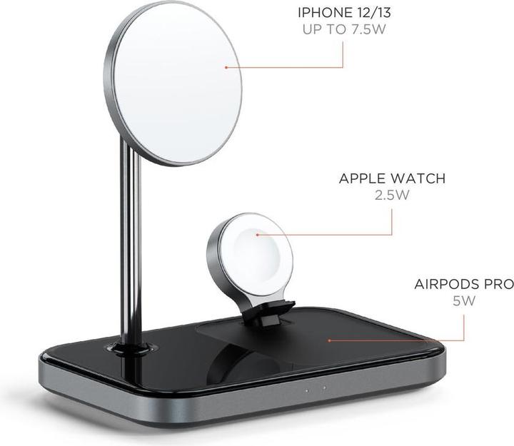 Produktbild Satechi 3-in-1 Magnetic Wireless Charging Stand (7.50 W)