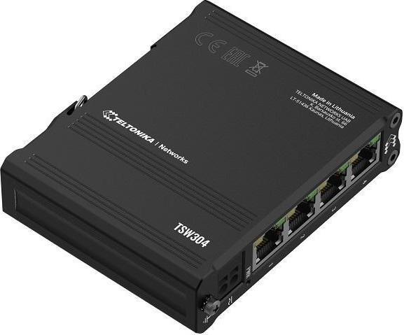 Produktbild Teltonika IP30 Industrie 4-Port 1Gbit unmanaged Switch, PoE-In, -40°C (4 Ports)