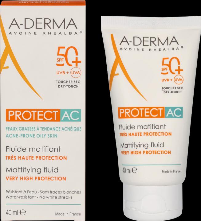 Produktbild A-Derma PROTECT-AC mattierendes Fluid SPF50+ (Sonnencreme Gesicht, SPF 50+, 40 ml, 67 g)