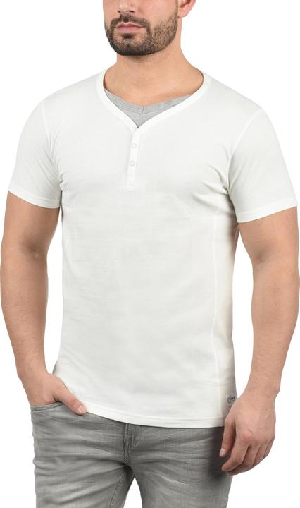 Actual product image Solid Dorian Men's T-Shirt Short Sleeve Shirt Tee With Grandad-Neck (XL)
