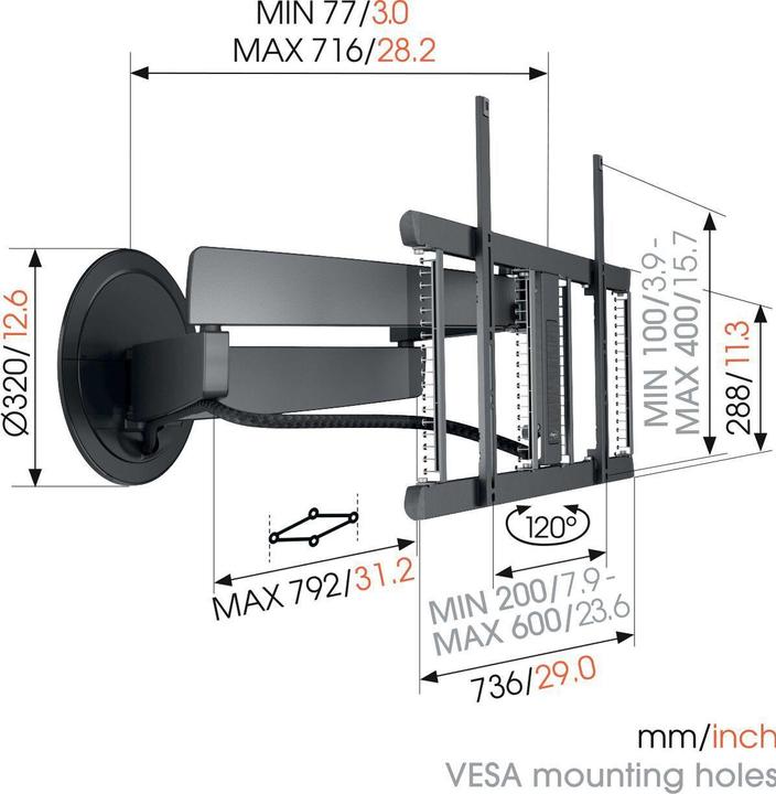 Immagine prodotto Vogels TVM 7655 (Muro, 77", 35 kg)