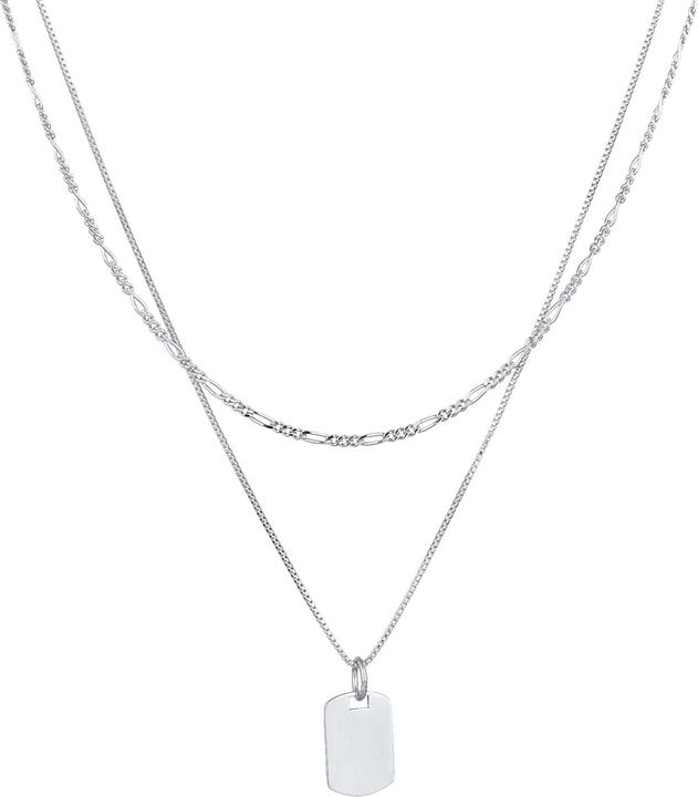 Produktbild Kuzzoi Halskette Herren Layer Figaro Venezianer Platte 925 Silber (925er Sterling Silber, 50 - 55 cm)