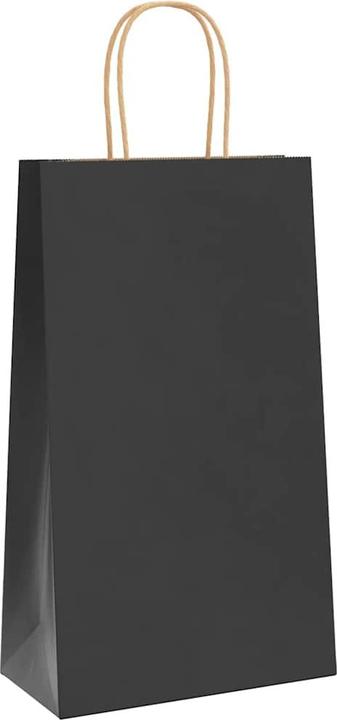 Produktbild VidaXL Kraftpapiertüten 50 Stk. mit Henkel Schwarz 21x11x36 cm Papiertüte (Geschenktüte, 50 x)