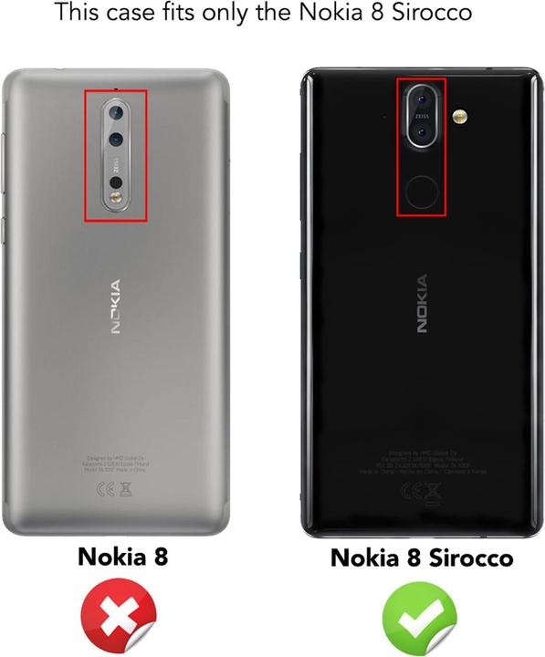 Produktbild Nalia Leder-Look Handyhülle (Nokia 8.1, Nokia 8 Sirocco)