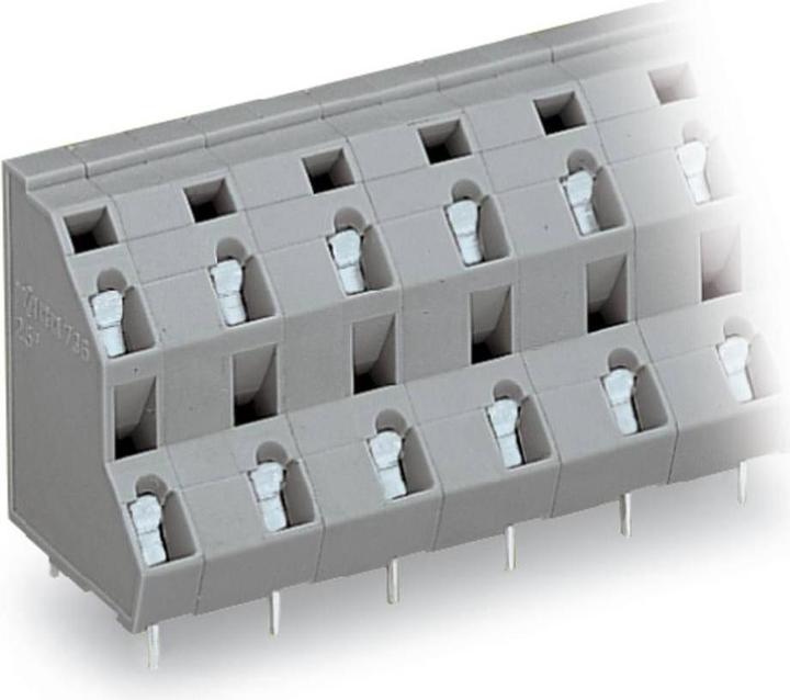 Actual product image Wago 736-704 Double-deck terminal strip for printed circuit boards 0.08-2.5 qmm grey
