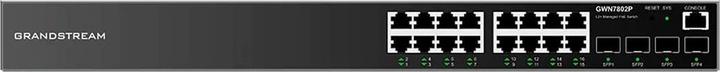 Produktbild Grandstream GWN7802P, Managed Switch, 16x Gigabit ports, 4x SFP, 16x Poe, L2 layer (16 Ports)