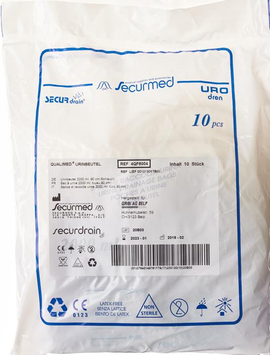 Qualimed Urinbeutel 2l 90cm ohne RV, 10 Stück