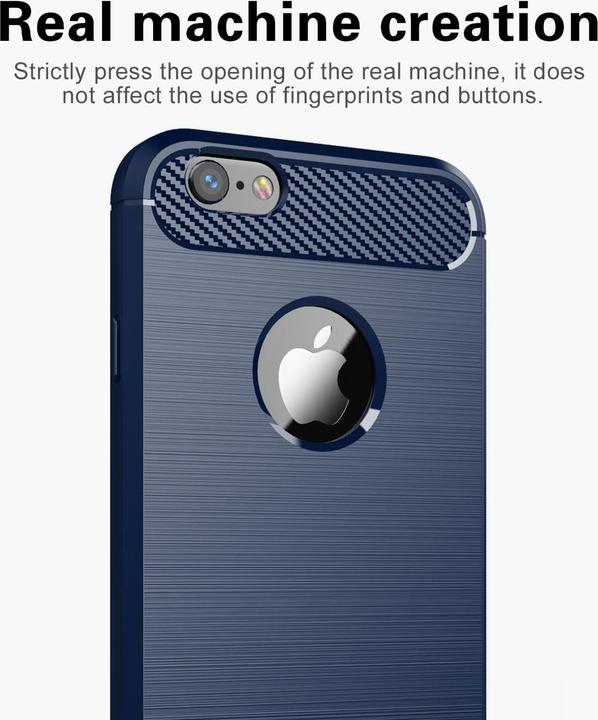 Immagine prodotto Cadorabo TPU Ultra sottile in acciaio inossidabile al carbonio Combi Cover (Apple iPhone 6)