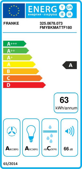 Energy Label Franke Mythos T-Shelf Inselhaube (Island canopy)