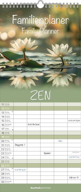 Produktbild Alpha Edition Familienplaner Zen 2026 (Deutsch)
