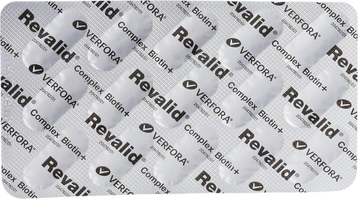Nutritional values and ingredients Revalid Complex Biotin+ (90 Piece, Capsules, 75 g)