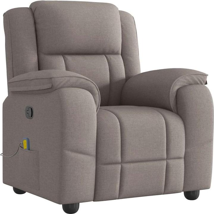 VidaXL Massagesessel Taupe Stoff Massage TV-Sessel Sessel mit Massagefunktion
