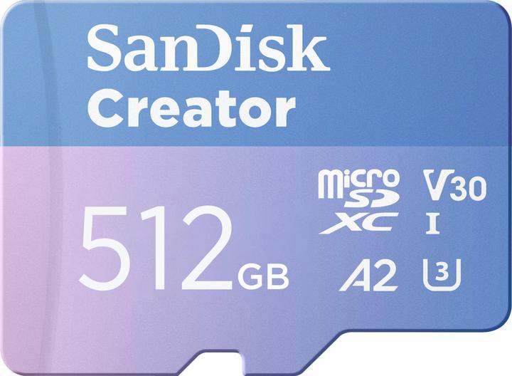 Actual product image SanDisk Creator UHS-I V30 (512 GB, microSDXC, U3, UHS-I)