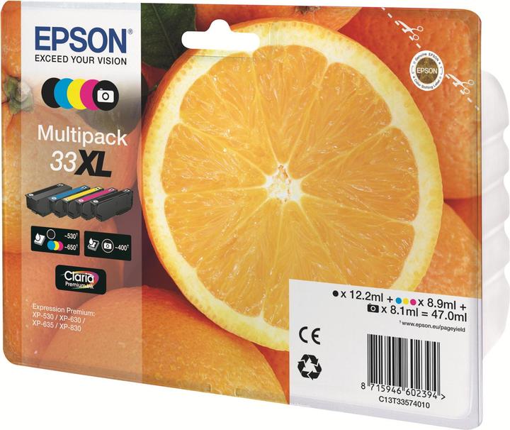 Produktbild Epson 33XL Claria Premium Multipack (M, C, Y, BK, PBK)