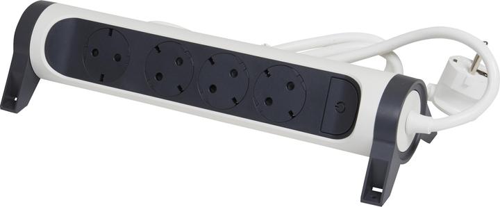 Actual product image Legrand Rotatable power strip 4x socket, 3m cable white-black 694536 (4 x, CEE7, 3 m)