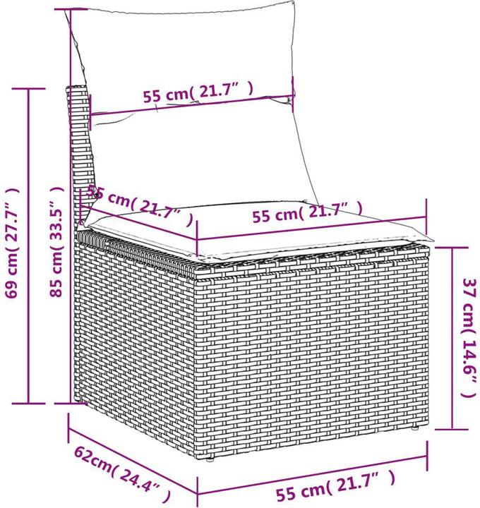 Produktbild VidaXL Gartenmöbel Sofa Garnitur Gartengarnitur Garten Sitzgruppe 7-tlg. Beige
