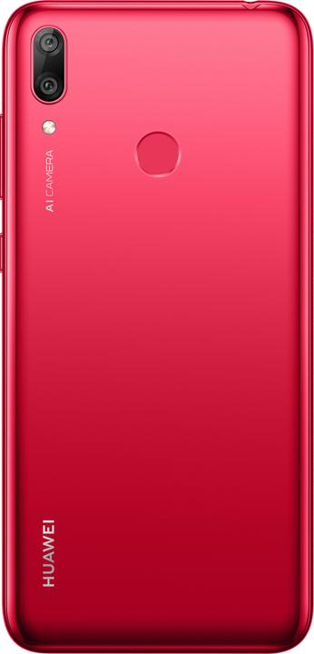 Actual product image Huawei Y7 2019 coral red (32 GB, Red, 6.26", Hybrid Dual SIM, 13 Mpx, 4G)