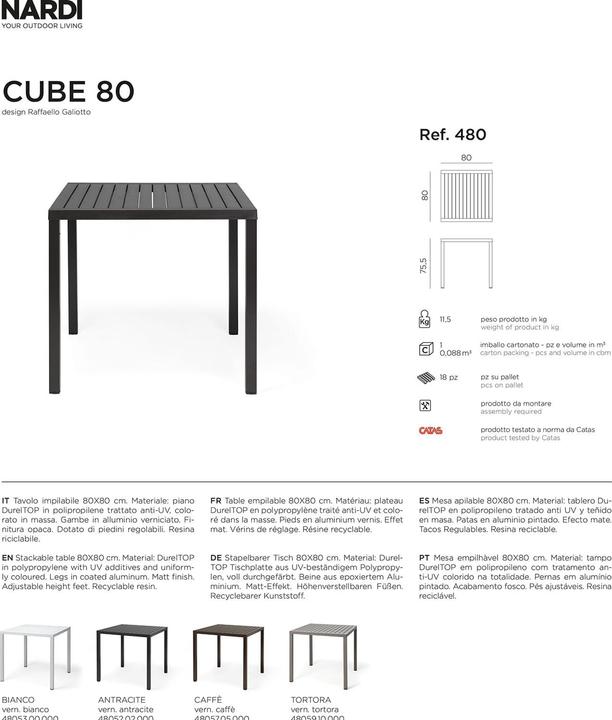 Actual product image Nardi Cube (80 cm)