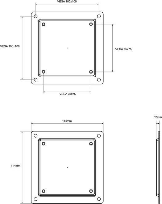 Produktbild Multibrackets Monitor-Adapterplatte zu Wandhalter/Tischständer (Adapter- / Montageplatten)
