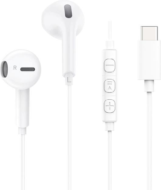 Produktbild Muvit Ecouteurs USB-C Plastique Recycle Blanc (Kabelgebunden)